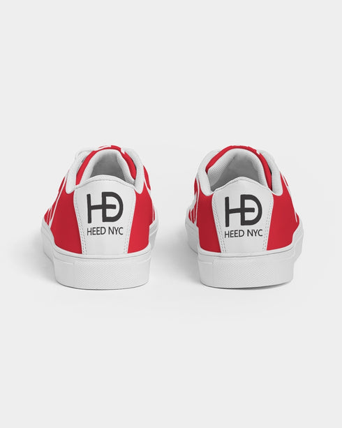 HEED NYC Women's Classic Cherry Red & White Vegan Leather Sneaker